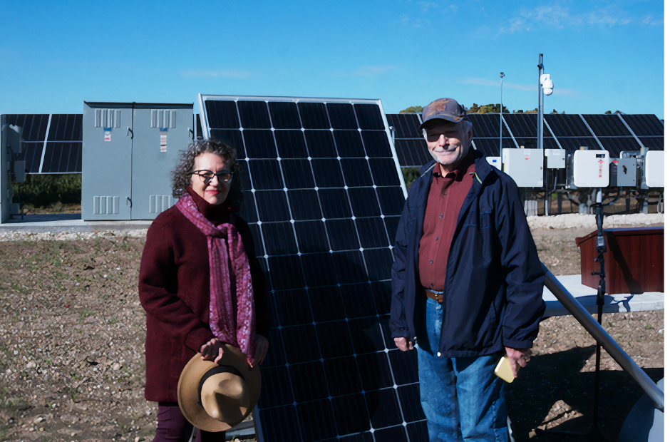 SunVest Solar team posing with panels