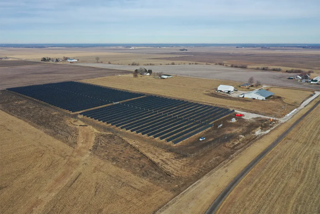 Solar panels in a field