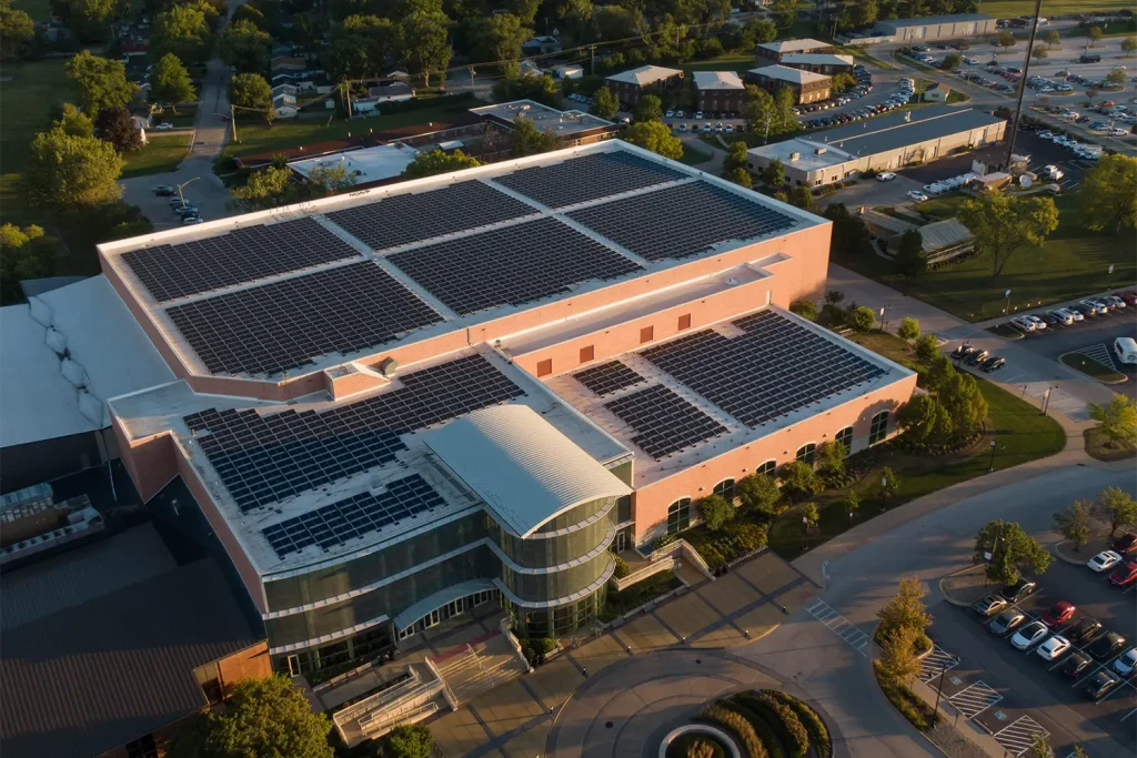 Solar panels on a roof