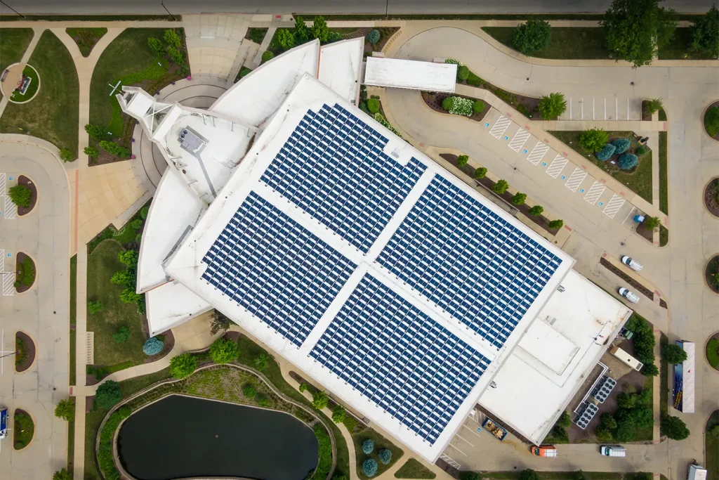 Solar panels on a roof